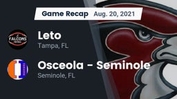 Recap: Leto  vs. Osceola  - Seminole 2021