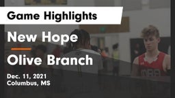 New Hope  vs Olive Branch  Game Highlights - Dec. 11, 2021