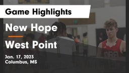 New Hope  vs West Point  Game Highlights - Jan. 17, 2023