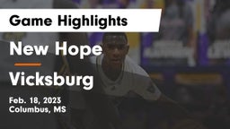 New Hope  vs Vicksburg  Game Highlights - Feb. 18, 2023