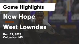 New Hope  vs West Lowndes  Game Highlights - Dec. 21, 2023