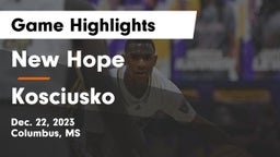 New Hope  vs Kosciusko  Game Highlights - Dec. 22, 2023