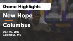 New Hope  vs Columbus  Game Highlights - Dec. 29, 2023