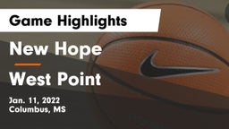 New Hope  vs West Point  Game Highlights - Jan. 11, 2022