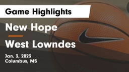 New Hope  vs West Lowndes  Game Highlights - Jan. 3, 2023