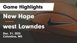 New Hope  vs west Lowndes  Game Highlights - Dec. 21, 2023