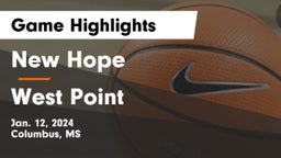 New Hope  vs West Point  Game Highlights - Jan. 12, 2024