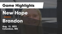 New Hope  vs Brandon  Game Highlights - Aug. 13, 2022