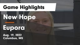 New Hope  vs Eupora  Game Highlights - Aug. 19, 2022