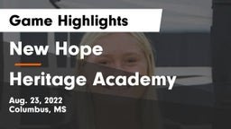 New Hope  vs Heritage Academy  Game Highlights - Aug. 23, 2022