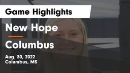 New Hope  vs Columbus  Game Highlights - Aug. 30, 2022