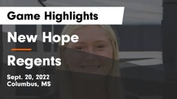 New Hope  vs Regents  Game Highlights - Sept. 20, 2022