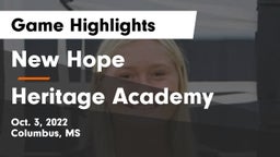New Hope  vs Heritage Academy  Game Highlights - Oct. 3, 2022