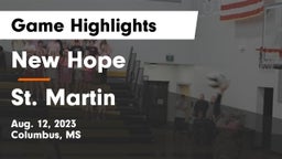 New Hope  vs St. Martin  Game Highlights - Aug. 12, 2023