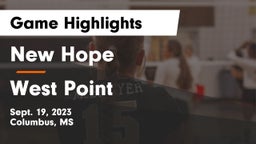 New Hope  vs West Point  Game Highlights - Sept. 19, 2023