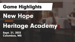 New Hope  vs Heritage Academy  Game Highlights - Sept. 21, 2023