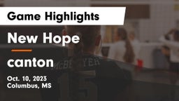 New Hope  vs canton  Game Highlights - Oct. 10, 2023