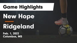 New Hope  vs Ridgeland  Game Highlights - Feb. 1, 2022