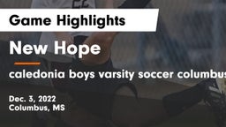 New Hope  vs caledonia boys varsity soccer  columbus, ms Game Highlights - Dec. 3, 2022