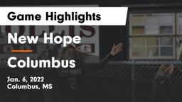 New Hope  vs Columbus  Game Highlights - Jan. 6, 2022