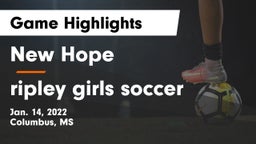 New Hope  vs ripley girls soccer Game Highlights - Jan. 14, 2022