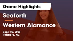 Seaforth  vs Western Alamance  Game Highlights - Sept. 20, 2023