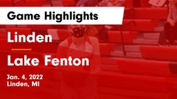 Linden  vs Lake Fenton  Game Highlights - Jan. 4, 2022
