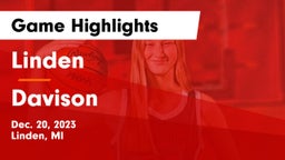 Linden  vs Davison  Game Highlights - Dec. 20, 2023