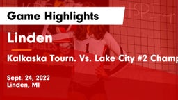 Linden  vs Kalkaska Tourn. Vs. Lake City #2 Championship Game Game Highlights - Sept. 24, 2022