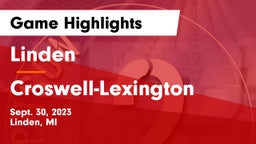 Linden  vs Croswell-Lexington  Game Highlights - Sept. 30, 2023
