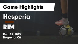 Hesperia  vs RIM Game Highlights - Dec. 28, 2023