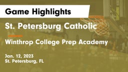 St. Petersburg Catholic  vs Winthrop College Prep Academy Game Highlights - Jan. 12, 2023