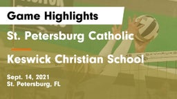 St. Petersburg Catholic  vs Keswick Christian School Game Highlights - Sept. 14, 2021