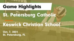 St. Petersburg Catholic  vs Keswick Christian School Game Highlights - Oct. 7, 2021