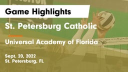 St. Petersburg Catholic  vs Universal Academy of Florida Game Highlights - Sept. 20, 2022