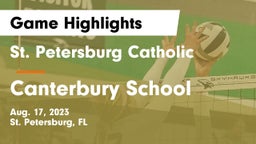 St. Petersburg Catholic  vs Canterbury School  Game Highlights - Aug. 17, 2023