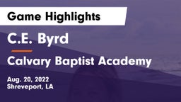 C.E. Byrd  vs Calvary Baptist Academy  Game Highlights - Aug. 20, 2022