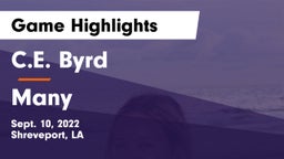 C.E. Byrd  vs Many Game Highlights - Sept. 10, 2022