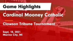 Cardinal Mooney Catholic  vs Clawson Tribune Tournament Game Highlights - Sept. 18, 2021