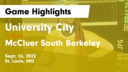 University City  vs McCluer South Berkeley  Game Highlights - Sept. 26, 2022