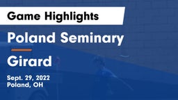 Poland Seminary  vs Girard  Game Highlights - Sept. 29, 2022