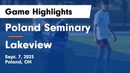 Poland Seminary  vs Lakeview  Game Highlights - Sept. 7, 2023