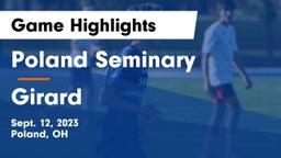 Poland Seminary  vs Girard  Game Highlights - Sept. 12, 2023