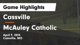 Cassville  vs McAuley Catholic  Game Highlights - April 9, 2024