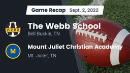Recap: The Webb School vs. Mount Juliet Christian Academy  2022