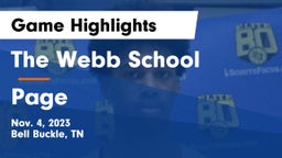 The Webb School vs Page  Game Highlights - Nov. 4, 2023