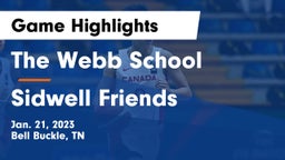 The Webb School vs Sidwell Friends  Game Highlights - Jan. 21, 2023
