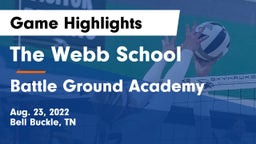 The Webb School vs Battle Ground Academy  Game Highlights - Aug. 23, 2022