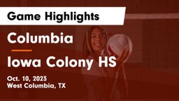 Columbia  vs Iowa Colony HS Game Highlights - Oct. 10, 2023