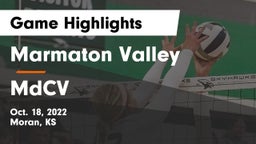 Marmaton Valley  vs MdCV Game Highlights - Oct. 18, 2022